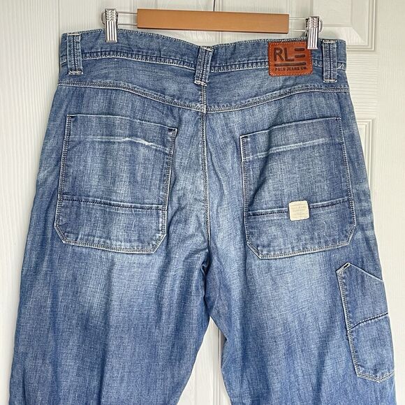 VTG Ralph Lauren Jeans 34x32 Wyatt Carpenter Baggy Loose Fit Grunge Y2K - Picture 1 of 16